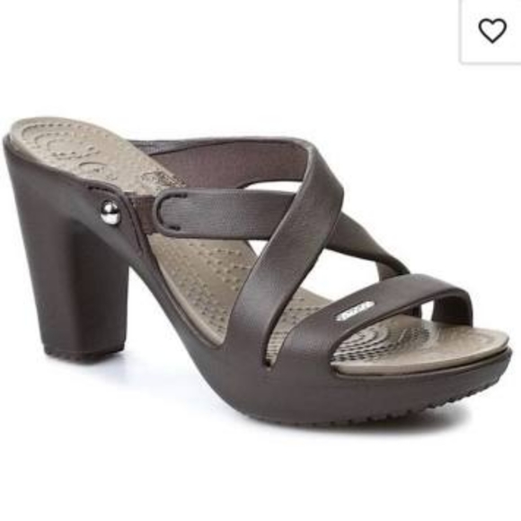 CROCS Shoes Espresso Mushroom High Heel Crocs Sandals Poshmark